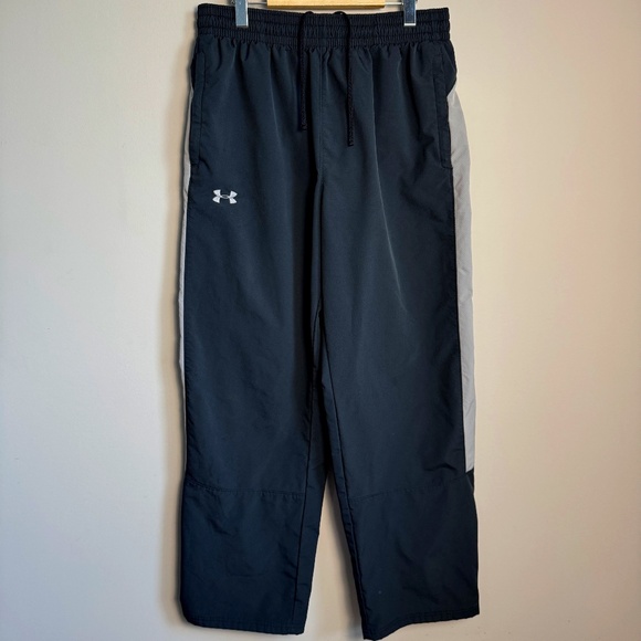 Under Armour Mens Pull On Track Pants Black/Gray Large Active Ankle Vents Casual - Picture 1 of 16